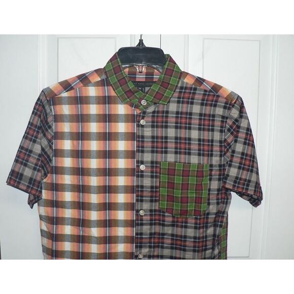 Marc by Marc Jacobs Men's Short Sleeve Button Up Shirt Orange Glow Multi XS $188 - Picture 2 of 3